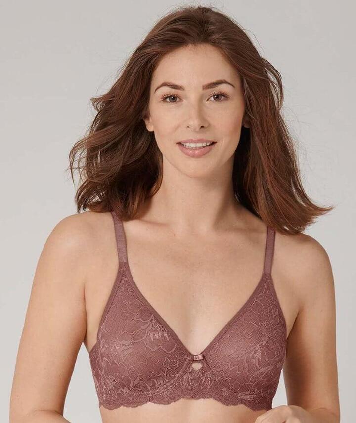 Triumph Amourette Charm Non-Padded Bra - Rose Brown 10199586 Plus Size Bra - Afterpay Available