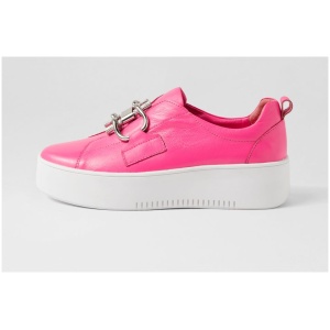 Django & Juliette Werries Dj Hot Pink White Sole Patent Leather Hot Pink White Sole Sneakers Womens Shoes Casual Sneakers