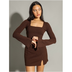 Elodie Mini Dress in Brownie