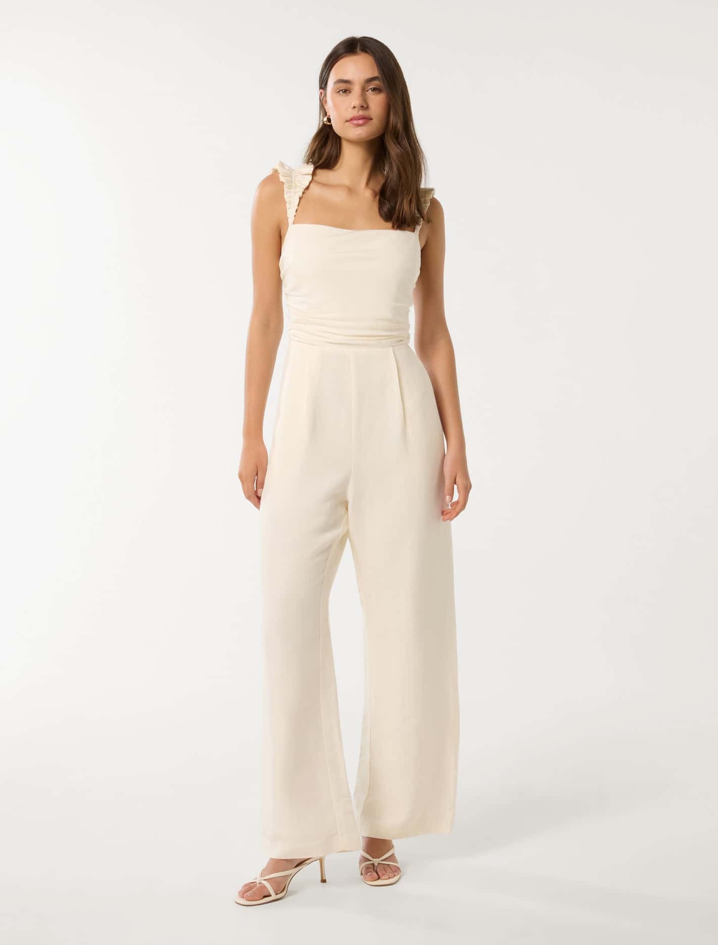 Forever New Women's Reya Ruched Bodice Jumpsuit in Porcelain