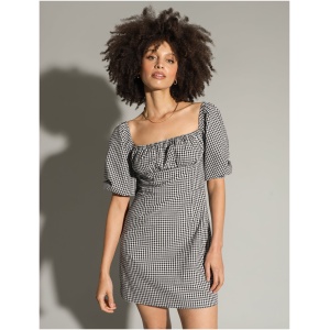 Tully Mini Dress in Black Gingham