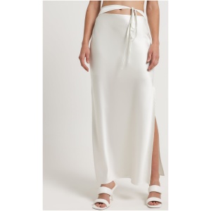 Wallace Satin Maxi Skirt in Ivory