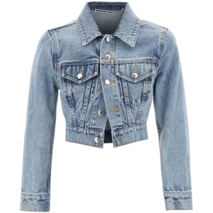 ALEXANDER WANG denim jacket with micro rhinest