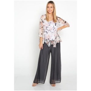 Arlette Silk Pants - Grey - L