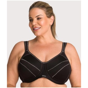 Berlei Full Support Sport Underwire Bra - Black Y533WB Plus Size Bra - Afterpay Available