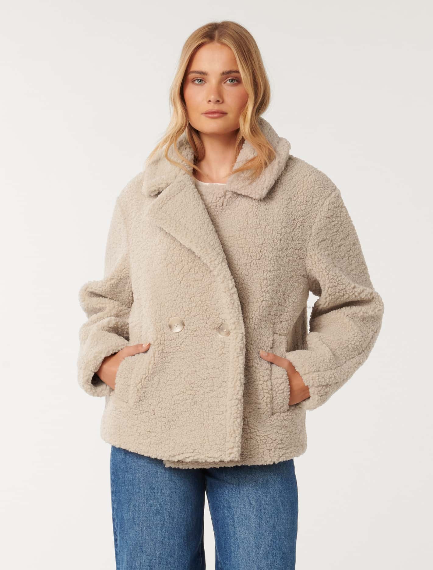 Forever New Women's Analise Borge Jacket in Soft Biscuit