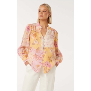 Forever New Women's Delia Printed Blouse in Amora Patchwork