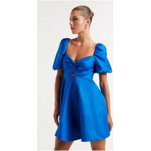 Forever New Women's Faith Twist Mini Dress in Blue Pigment