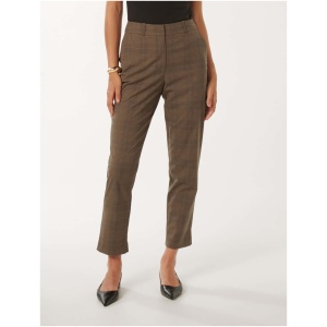 Forever New Women's Grace 7/8th Slim Pants in Chocolate Check