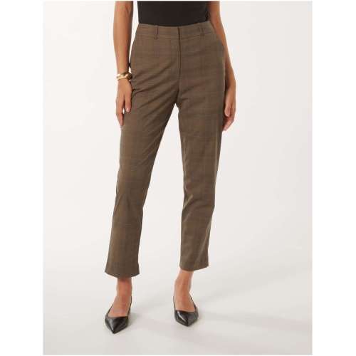 Forever New Women's Grace 7/8th Slim Pants in Chocolate Check