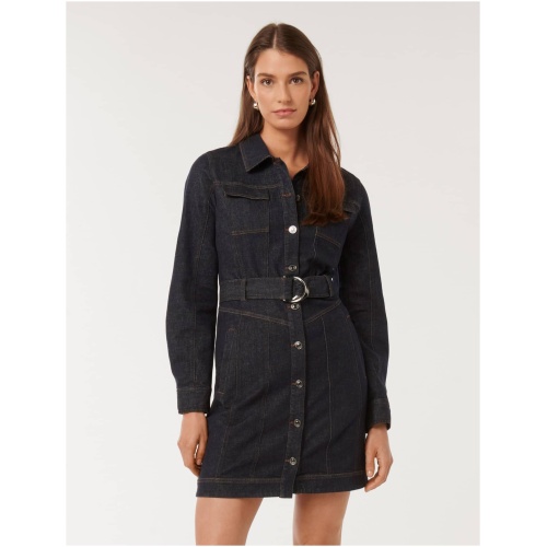 Forever New Women's Harper Denim Dress in Dark Wash