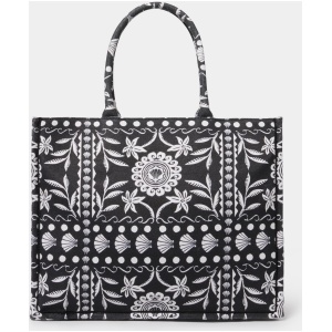 Forever New Women's Posey Printed Tote Bag in Black/Natural