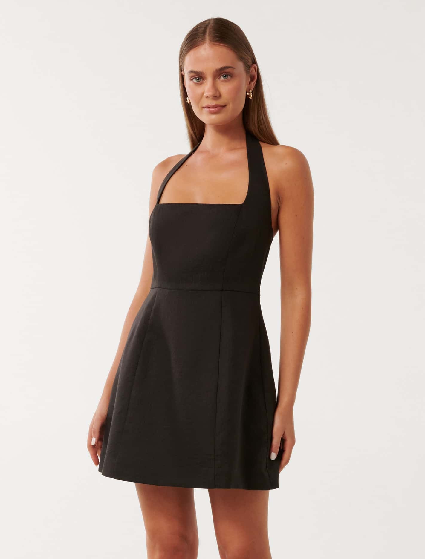 Forever New Women's Stevie Halter-Neck Mini Dress in Black