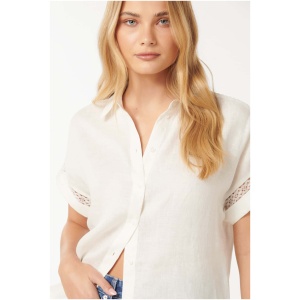 Forever New Women's Tully Trim Insert Blouse in Porcelain