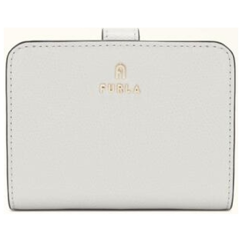 Furla Camelia Compact Wallet Marshmallow White Textured Leather Woman