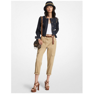 MK Stretch Organic Cotton Cargo Trousers - Natural - Michael Kors