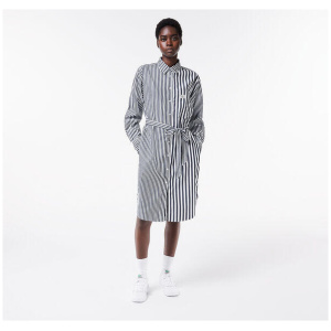 Oversized Striped Cotton Poplin Shirt Dress