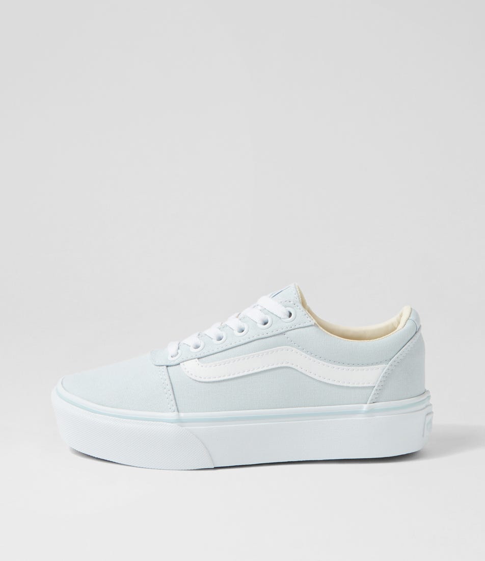 Vans Ward Platform W Vn Lt Blue White Canvas Lt Blue White Sneakers Womens Shoes Casual Casual Sneakers