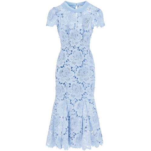 BRA632 floral lace midi dress with eight