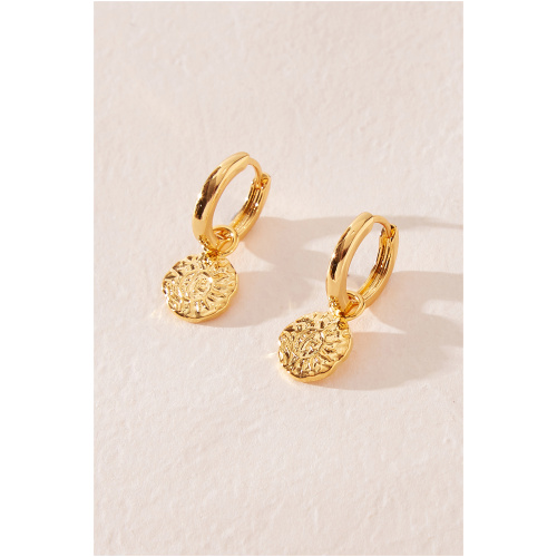 Cupshe Gold-Tone Medallion Drop Earrings - Goldenrod,F