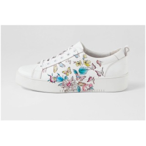 Django & Juliette Lelix Dj White Butterfly Leather White Butterfly Sneakers Womens Shoes Casual Casual Sneakers