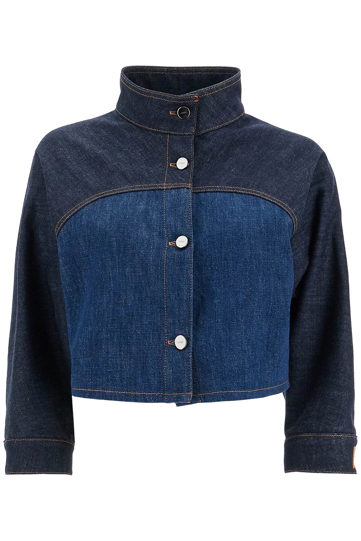 FENDI bicolor cropped denim jacket in