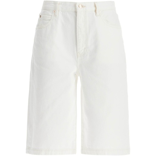 FRAME flared denim bermuda shorts.