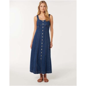 Forever New Women's Aida Midi Dress in Dark Wash