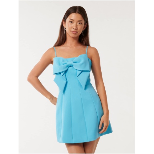 Forever New Women's Hayley Bow-Front Mini Dress in Aquarius