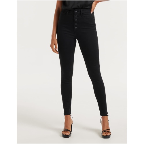 Forever New Women's Heidi High-Rise Ankle Grazer Jeans in Black