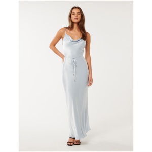 Forever New Women's Lucy Satin Cowl Maxi Dress in Misty Sky