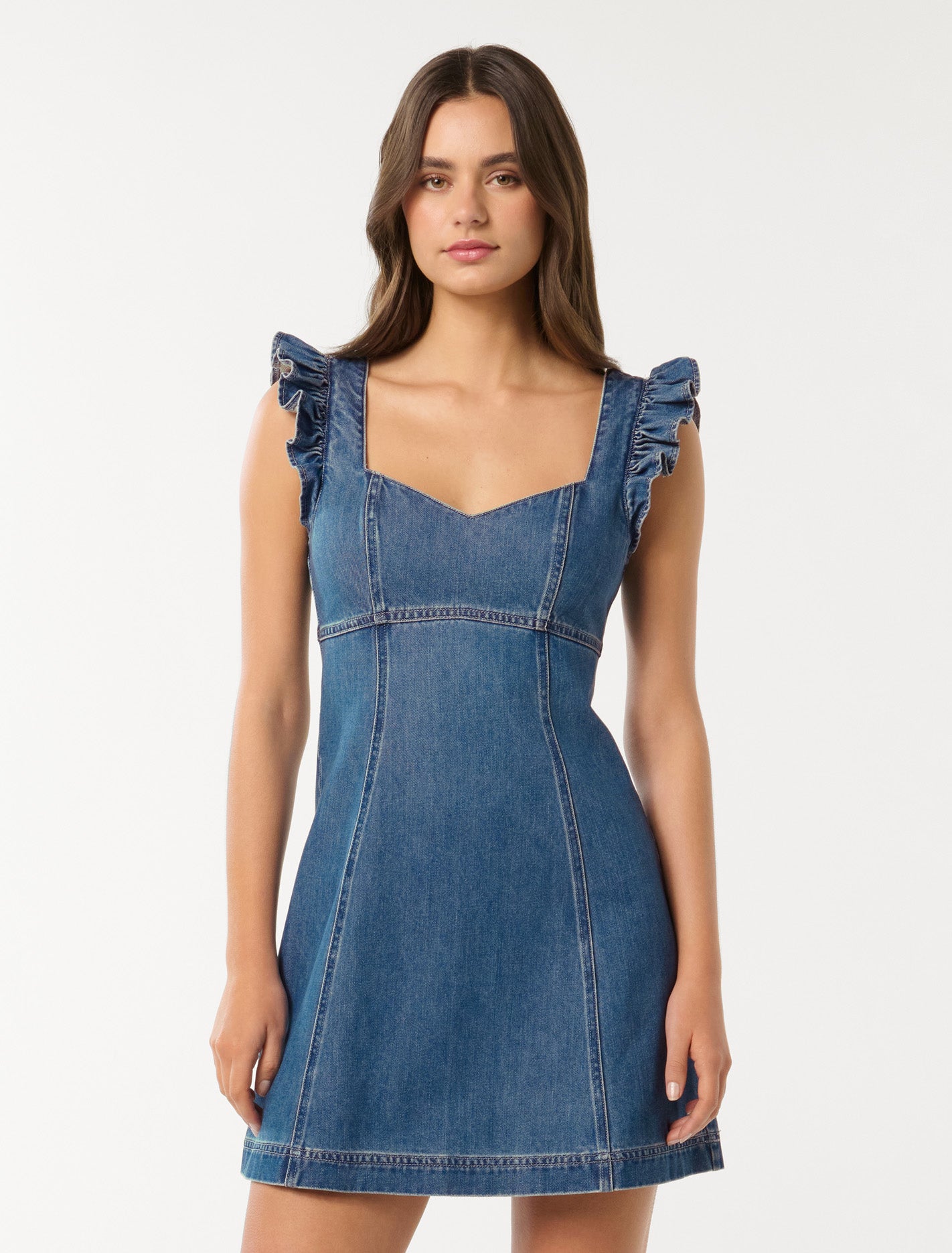 Forever New Women's Rose Denim Dress in Mid Wash