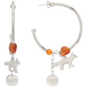 MAISON KITSUNE fox & beads hoop earrings