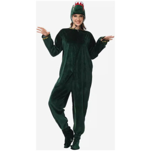 Onesie Kigurumi Pajamas Cartoon Adult's Dark Green Polyester Jumpsuit Hat Kigurumi Costumes