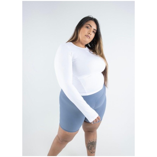 Stryde Strutting Long Sleeve Top - Curve in White