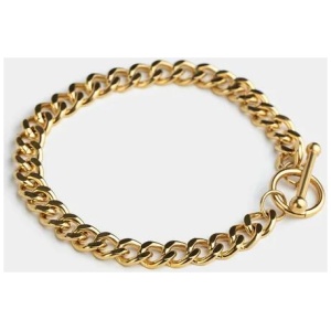 Vendetta Bar Clasp Cuban Bracelet in Gold