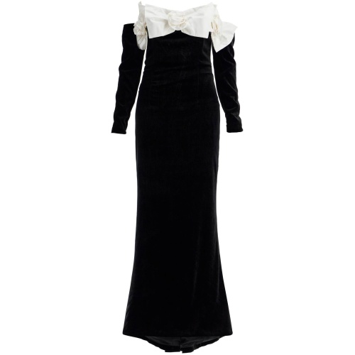 ALESSANDRA RICH maxi velvet dress with duchesse bows