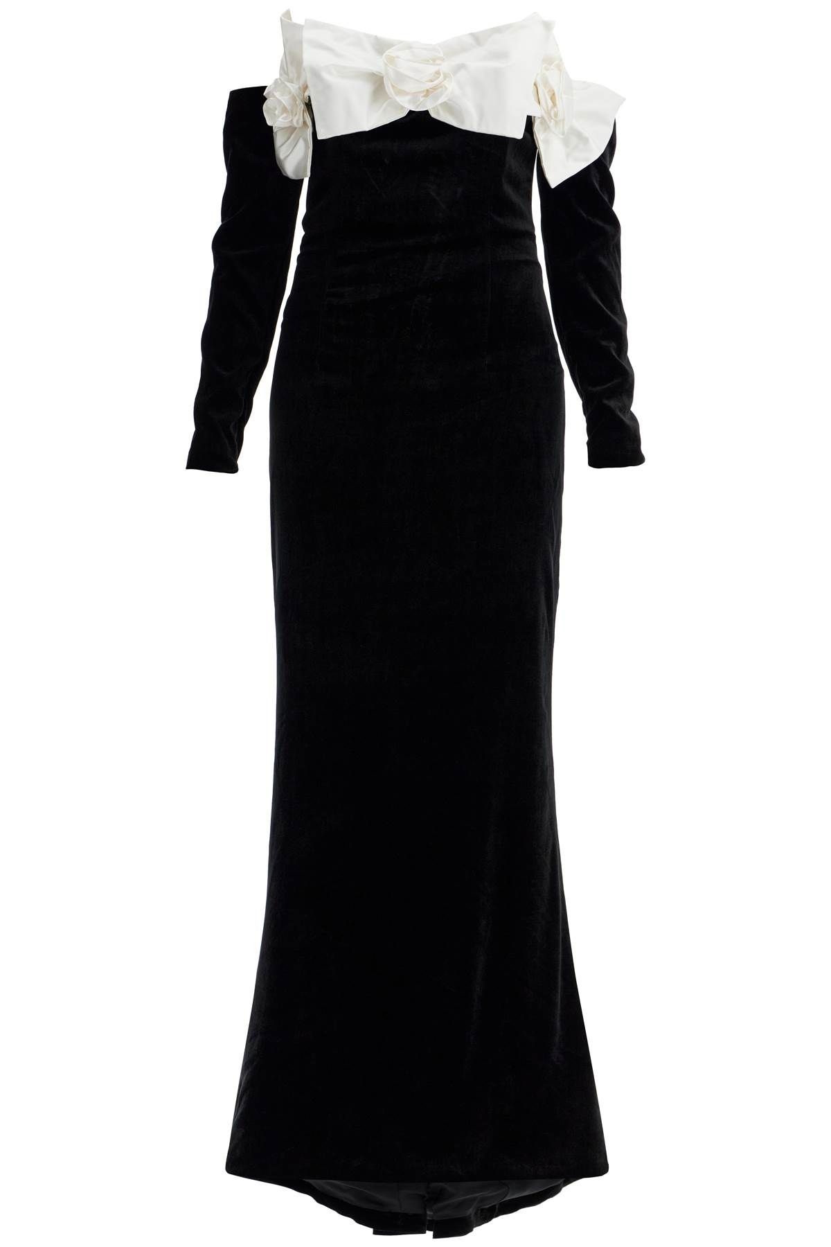 ALESSANDRA RICH maxi velvet dress with duchesse bows