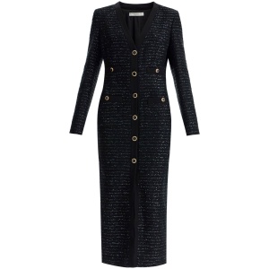 ALESSANDRA RICH midi tweed dress with sequins