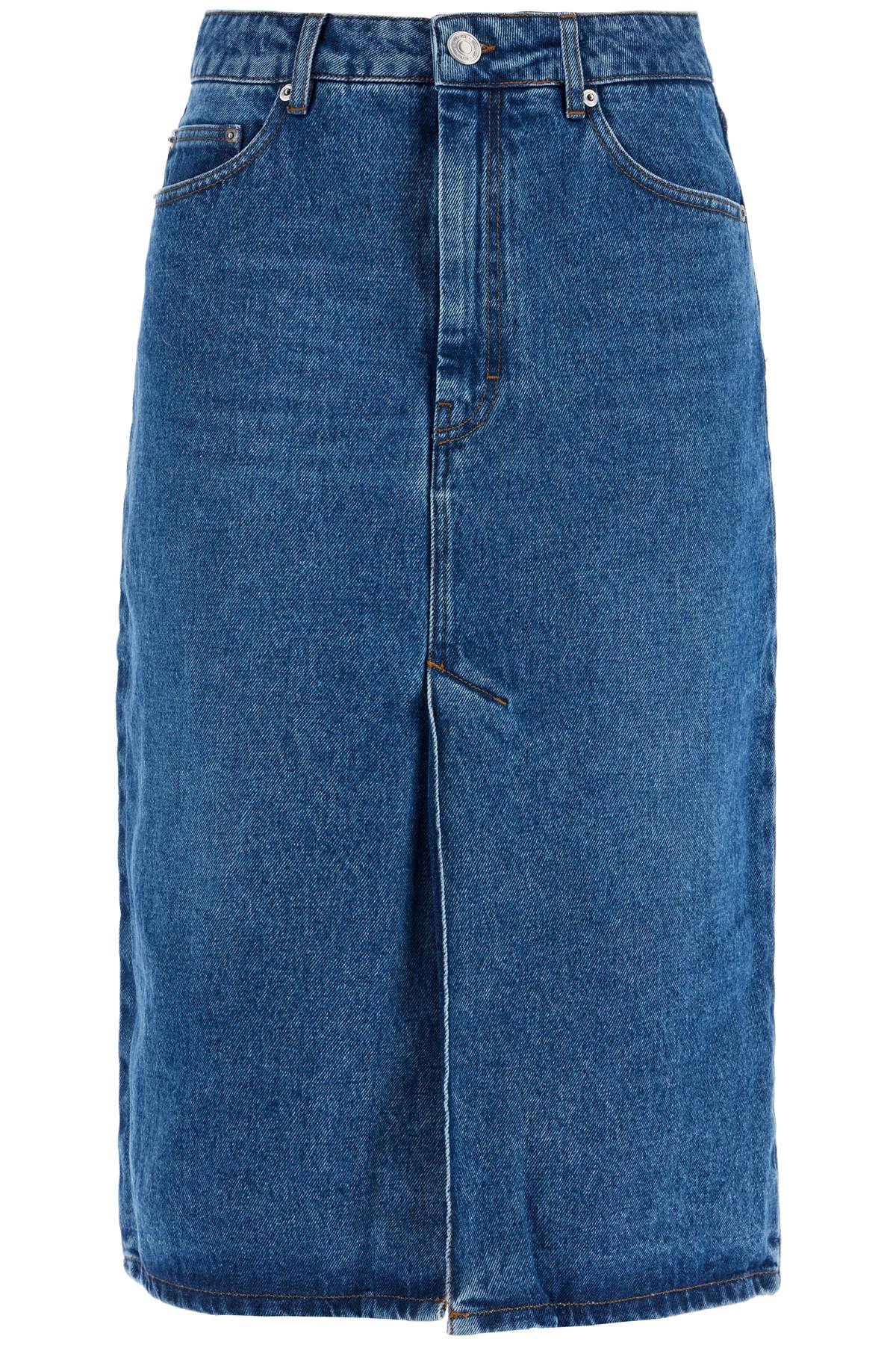 AMI ALEXANDRE MATIUSSI denim midi skirt in seven