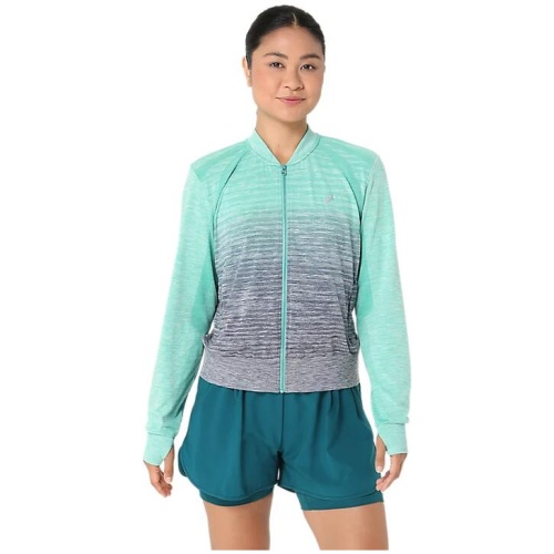 ASICS Women's Nagino Seamless Jacket - Aurora Green/Blue Expanse L