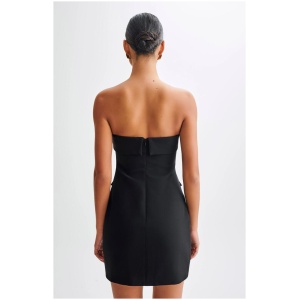 Abbie Strapless Suiting Mini Dress - Black