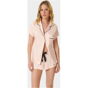 Abigail Shirt and Short Set Pale Pink/Black - Pink / 8