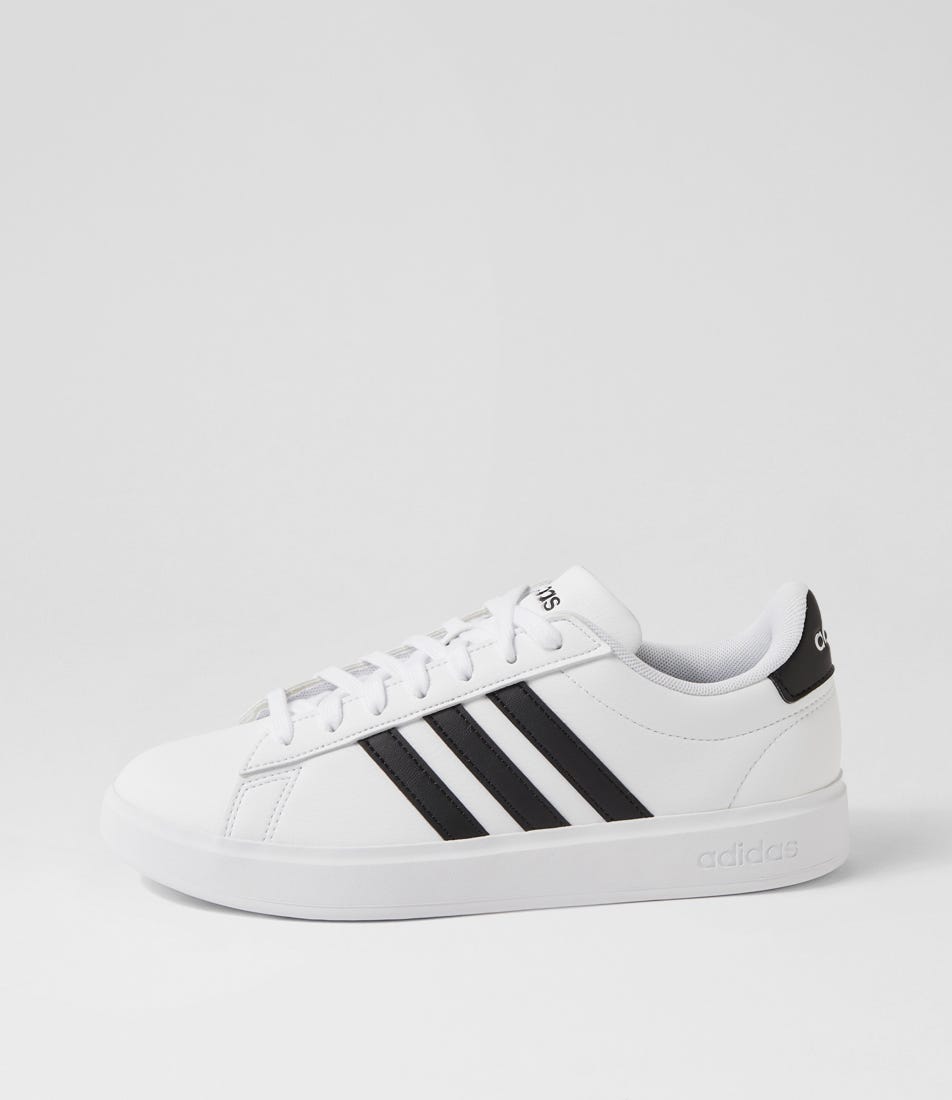 Adidas Grand Court 2.0 W Ad White Black Black Smooth White Black Black Sneakers Womens Shoes Casual Casual Sneakers