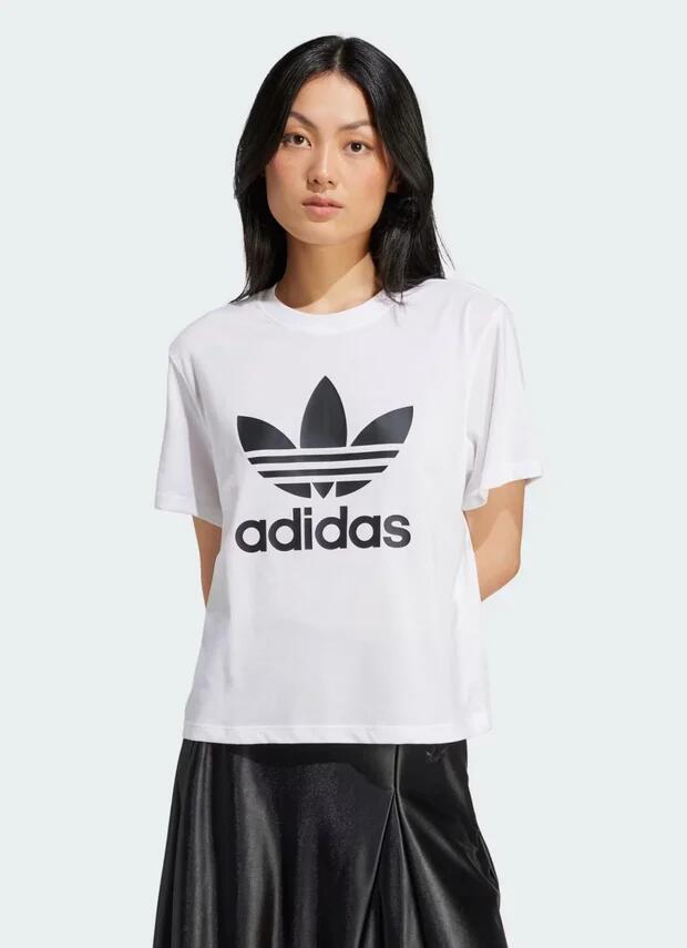 Adidas Original Trefoil Boxy Tee - Womens in White