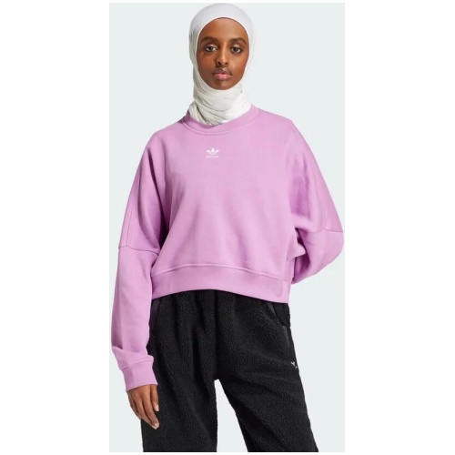 Adidas Originals Essential Crew Fleece Jacket - Womens in Purple