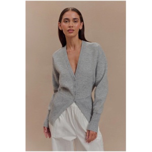 Alexia Buttoned Oversized Cardigan - Grey Marle