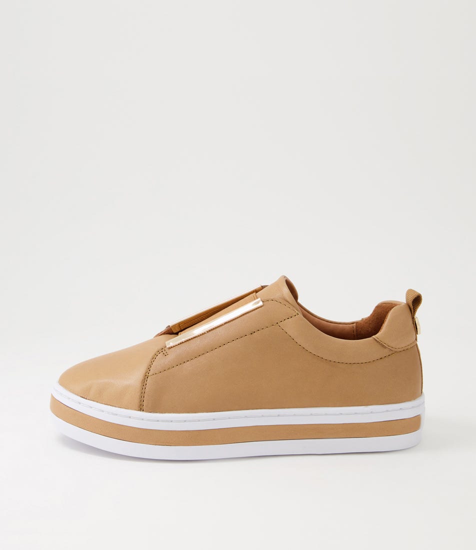 Alfie & Evie Prime Al Camel Leather Camel Sneakers Womens Shoes Casual Casual Sneakers