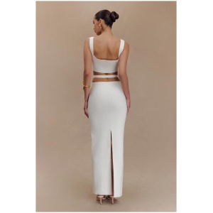 Alysanne Cut Out Knit Maxi Dress - White