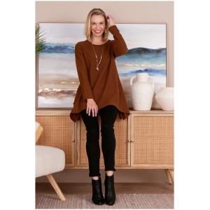 Aspen Swing Waffle Tunic - Coffee - 10